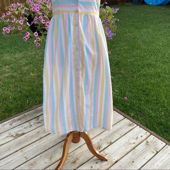 Earth Angel Nasty Gal Dress Pastel Stripe Midi - Picture 5 of 14